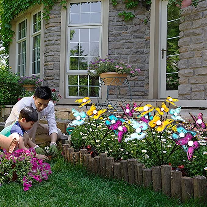 Last Day 70% OFF - 🔥 Waterproof Solar Powered Metal Butterflies Starburst Swaying Lights