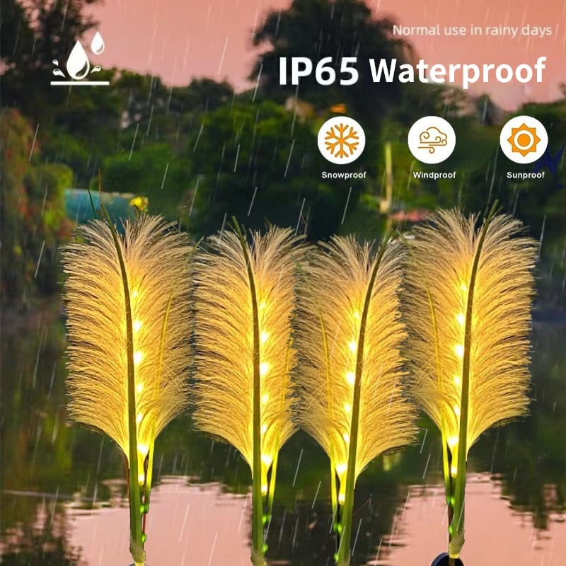 🔥Last Day 70% OFF - Solar Garden Lights Fiber Optic Reed Light