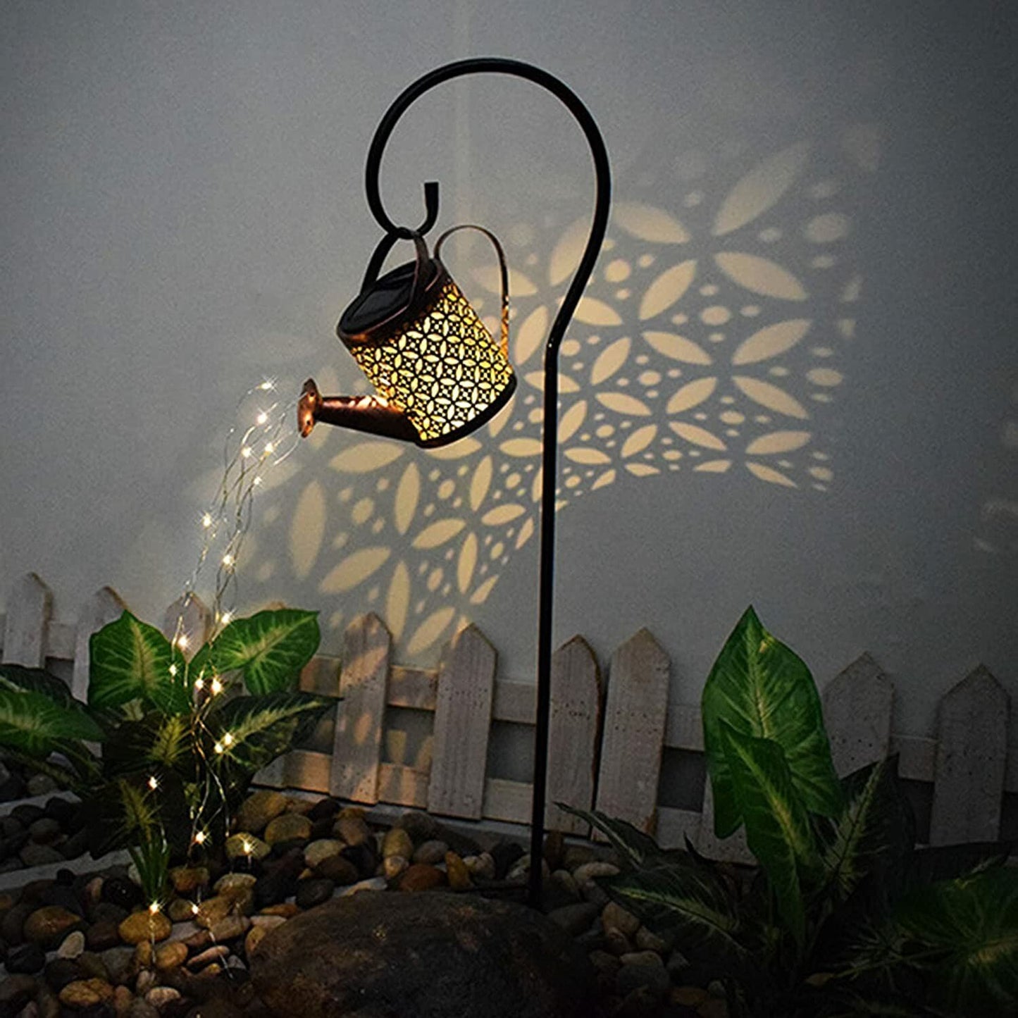 Solar Waterfall Lights Outdoor Garden