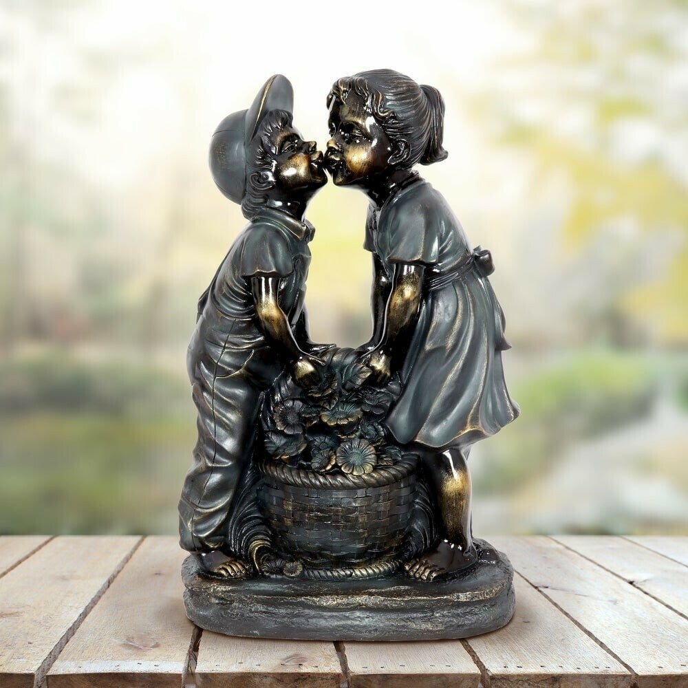 Boy & Girl Garden Statue