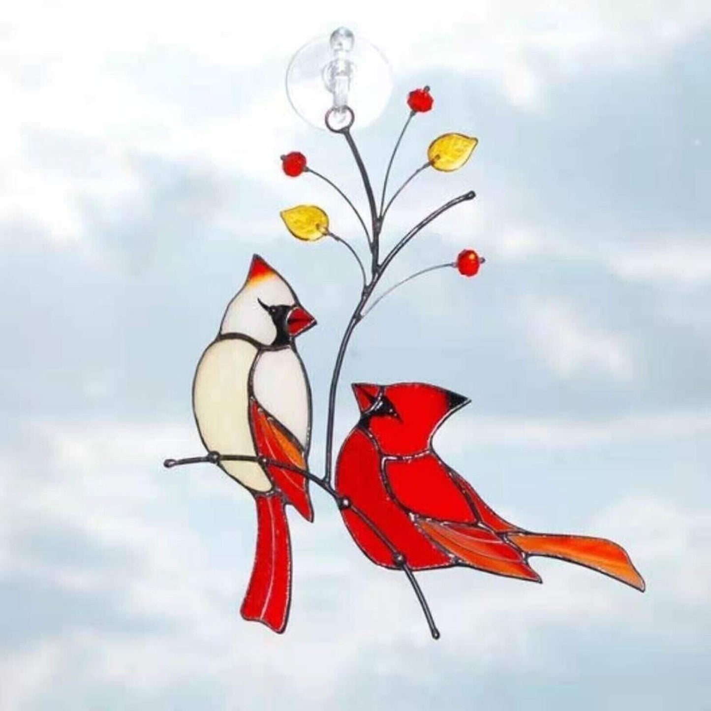 🔥Last Day 49% OFF🔥 - Pair of Cardinal bird stained ornament