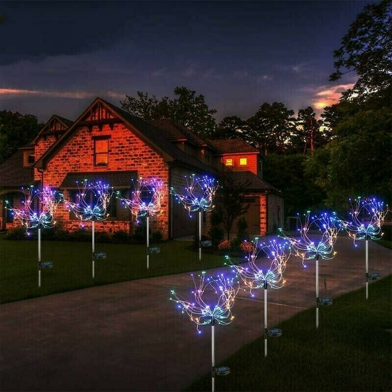 Last Day 70%OFF- Waterproof  Solar Garden Fireworks Lamp