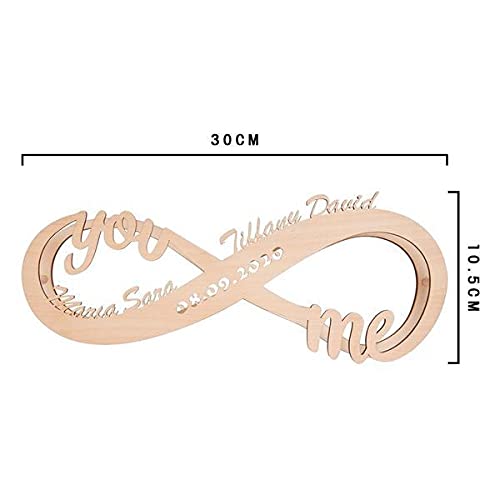 Personalisierte Infinity You and Me Wood Art Led Light (Ich erinnere mich an den Tag, an dem wir uns trafen)